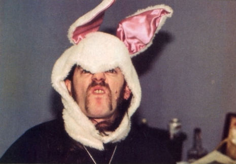 Lemmy with bunny ears